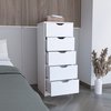 Tuhome Basilea 5 Drawers Tall Dresser, Pull Out System, White CLB8974